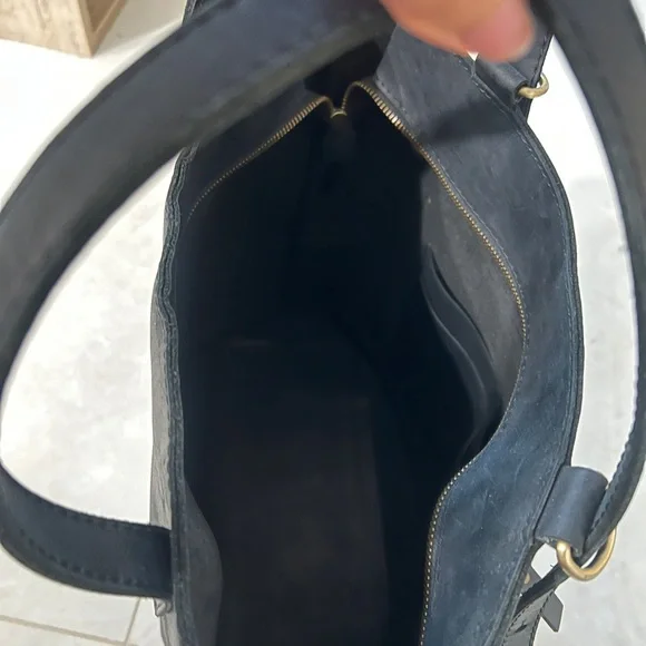 Convertible Leather Bag with Luggage Sleeve - Picture 7 of 7